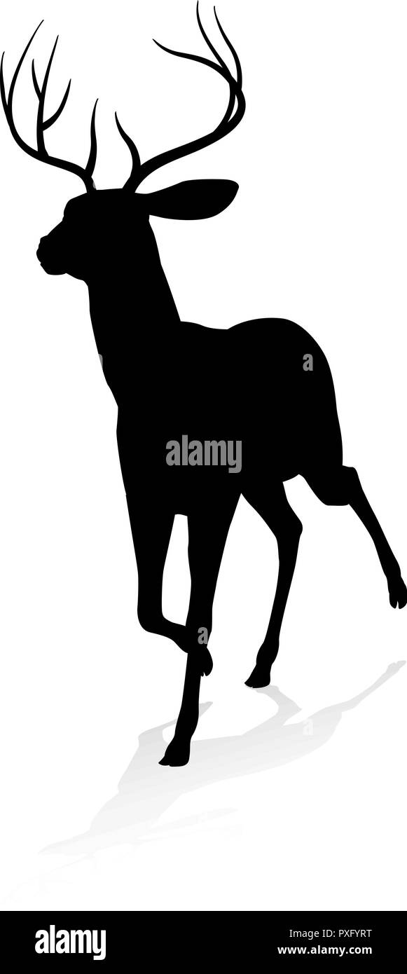Silhouette Animal Deer Illustration de Vecteur