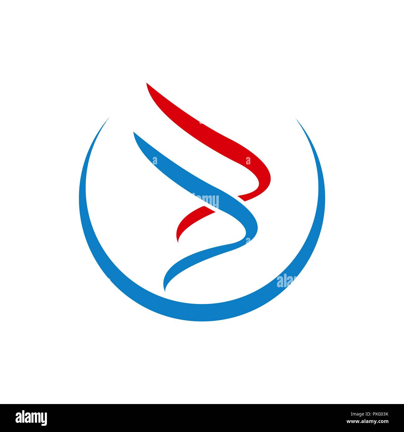 Swoosh logo aile de luxe avec modèle couleur rouge bleu Illustration de Vecteur