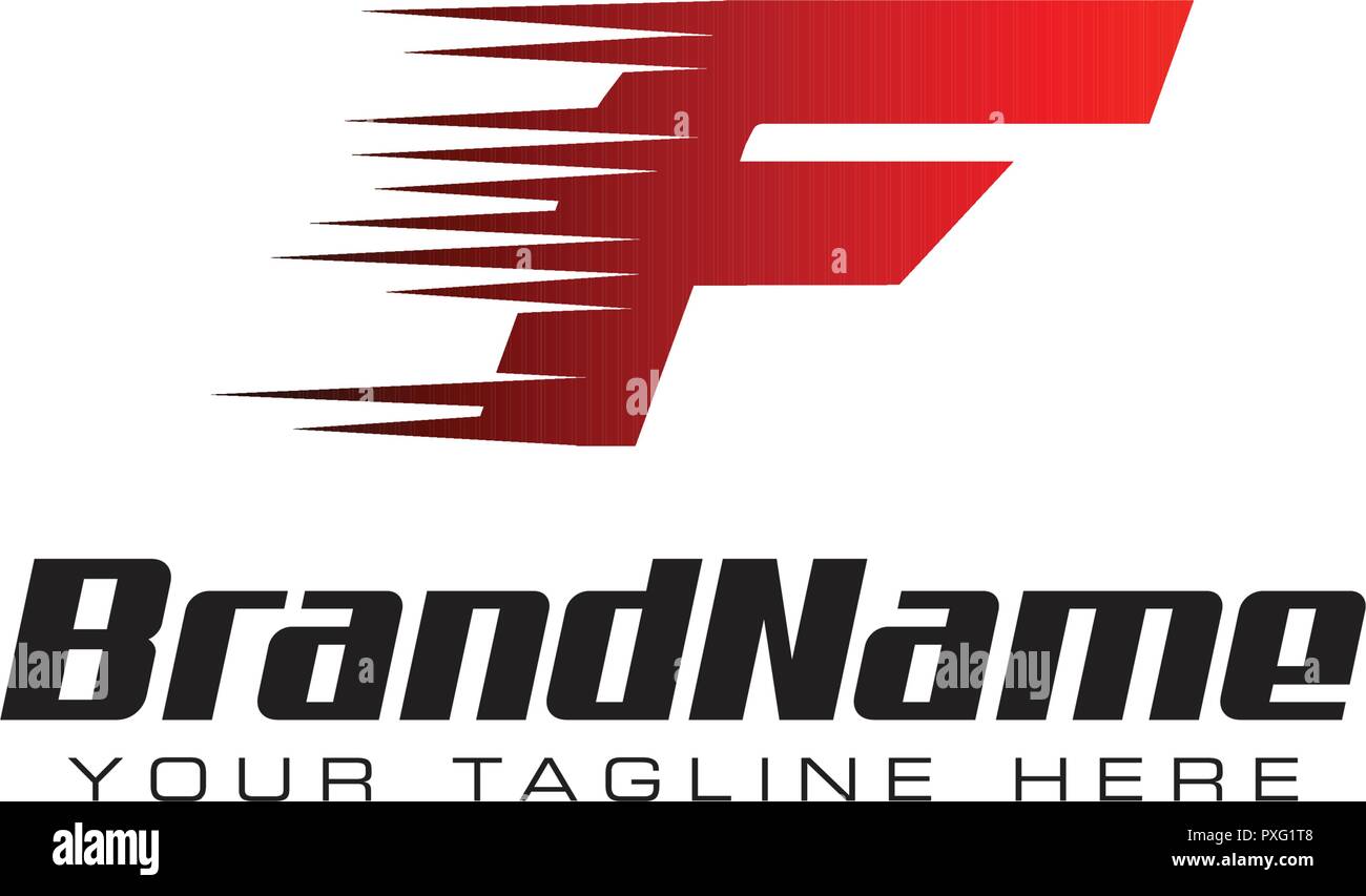 Lettre initiale F Modèle de conception de logo de vitesse Illustration de Vecteur
