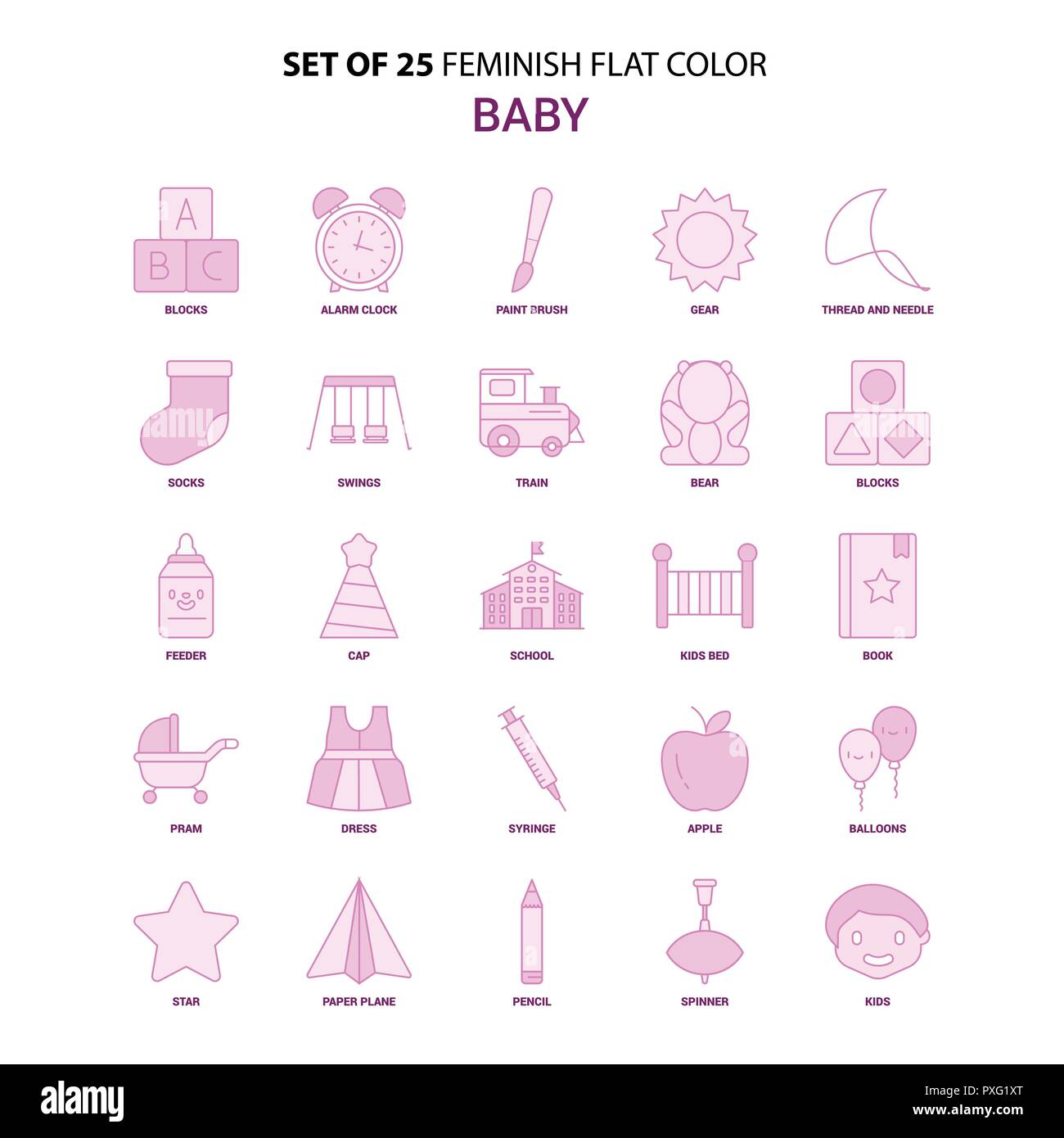 Ensemble De 25 Feminish Television Couleur Rose Bebe Icon Set Image Vectorielle Stock Alamy Ensemble De 25 Feminish Television Couleur Rose Bebe Icon Set Image Vectorielle Stock Alamy