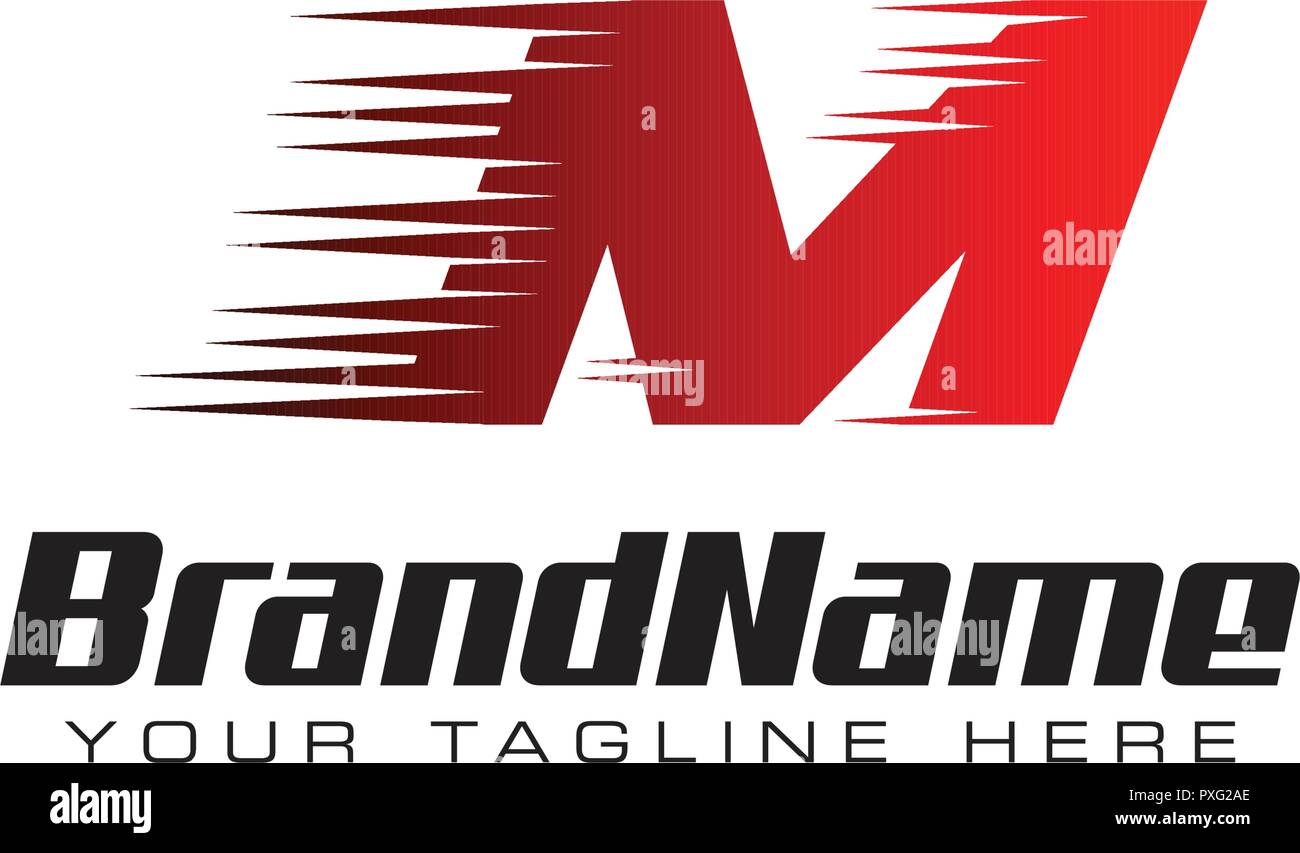 Vitesse initiale Lettre M Modèle de conception de logo Illustration de Vecteur