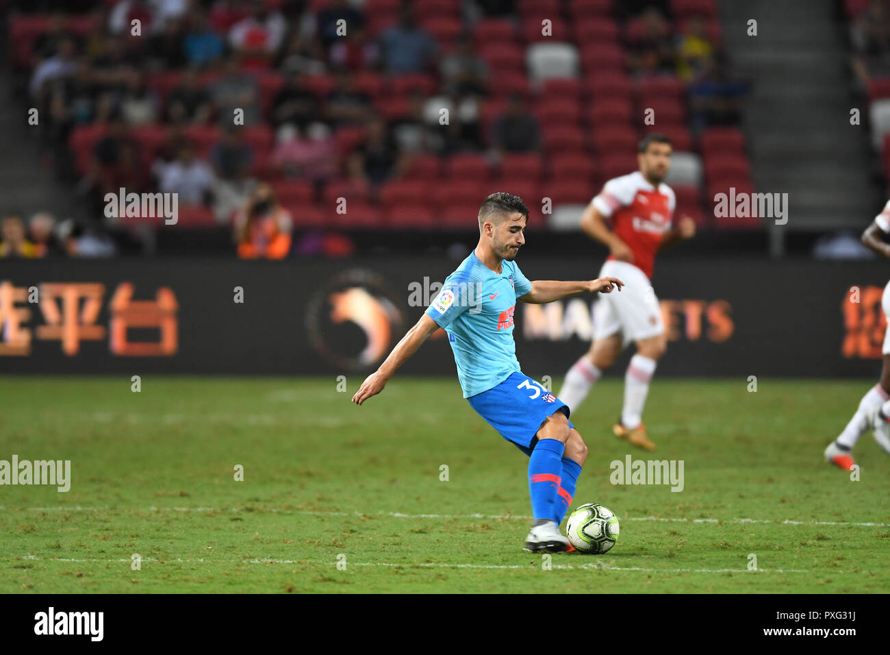 Kallang-Singapore-26Oct 2018:Toni moya # 31 Joueur de l'Atletico Madrid en action avant 2018 entre la CCI contre arsenal à l'Atletico de Madrid au niveau national Banque D'Images