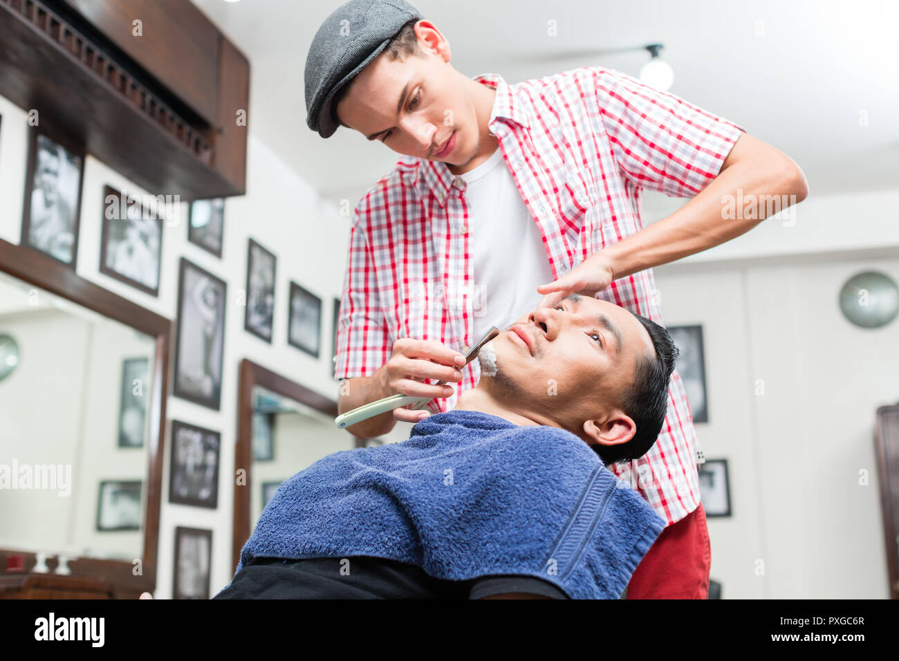 Dans ce type de rasage homme Banque D'Images