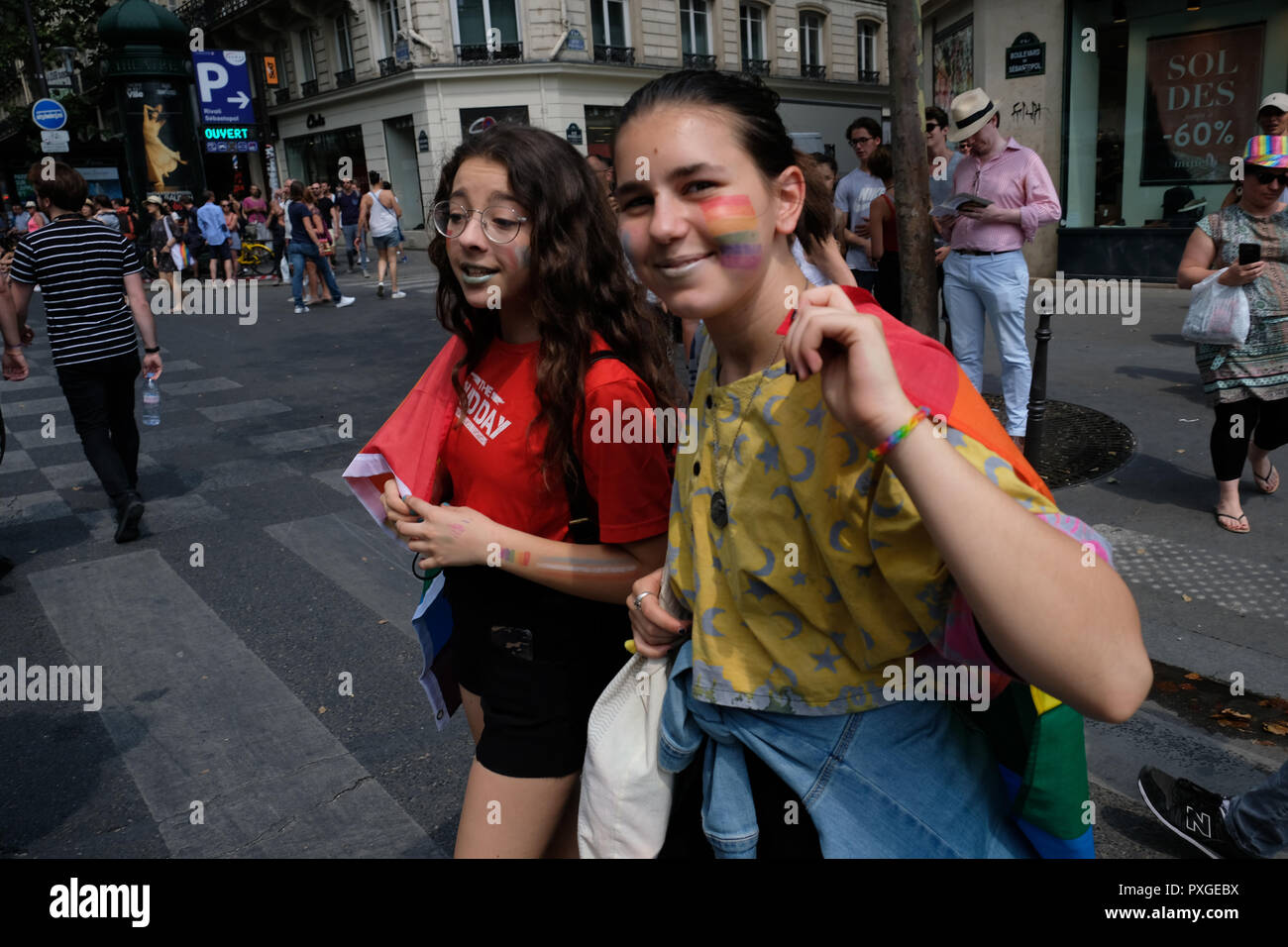Pride Parade à Paris, France Banque D'Images