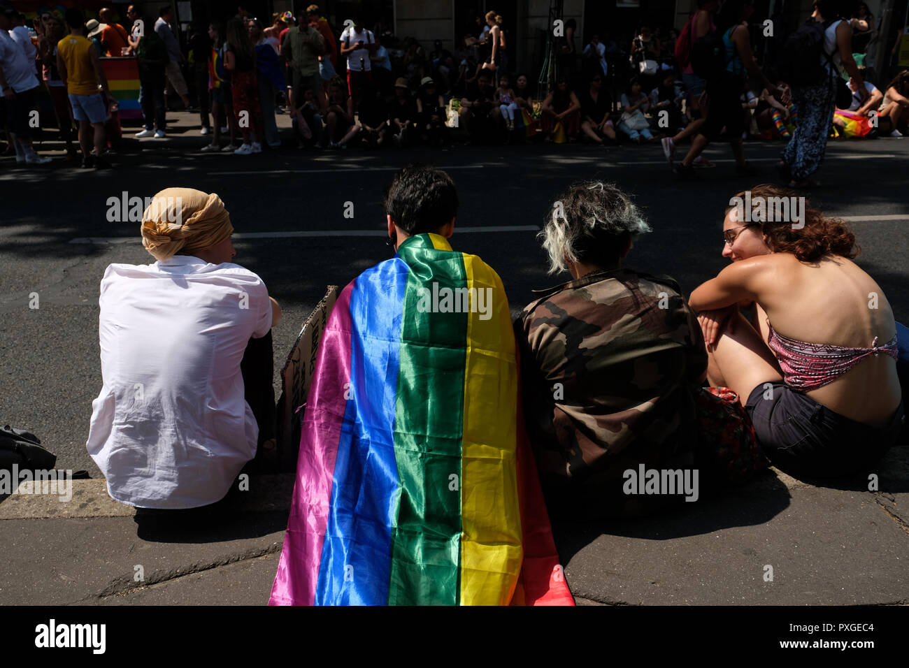 Pride Parade à Paris, France Banque D'Images