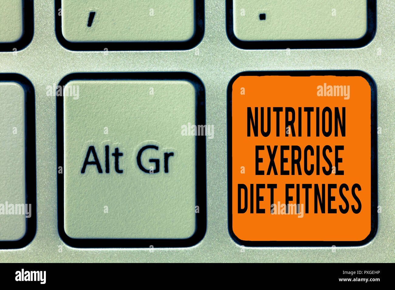 L'écriture du texte de l'écriture Exercice Nutrition Fitness régime  alimentaire. Concept de vie sain signifie la perte de poids.  analysisagement Photo Stock - Alamy