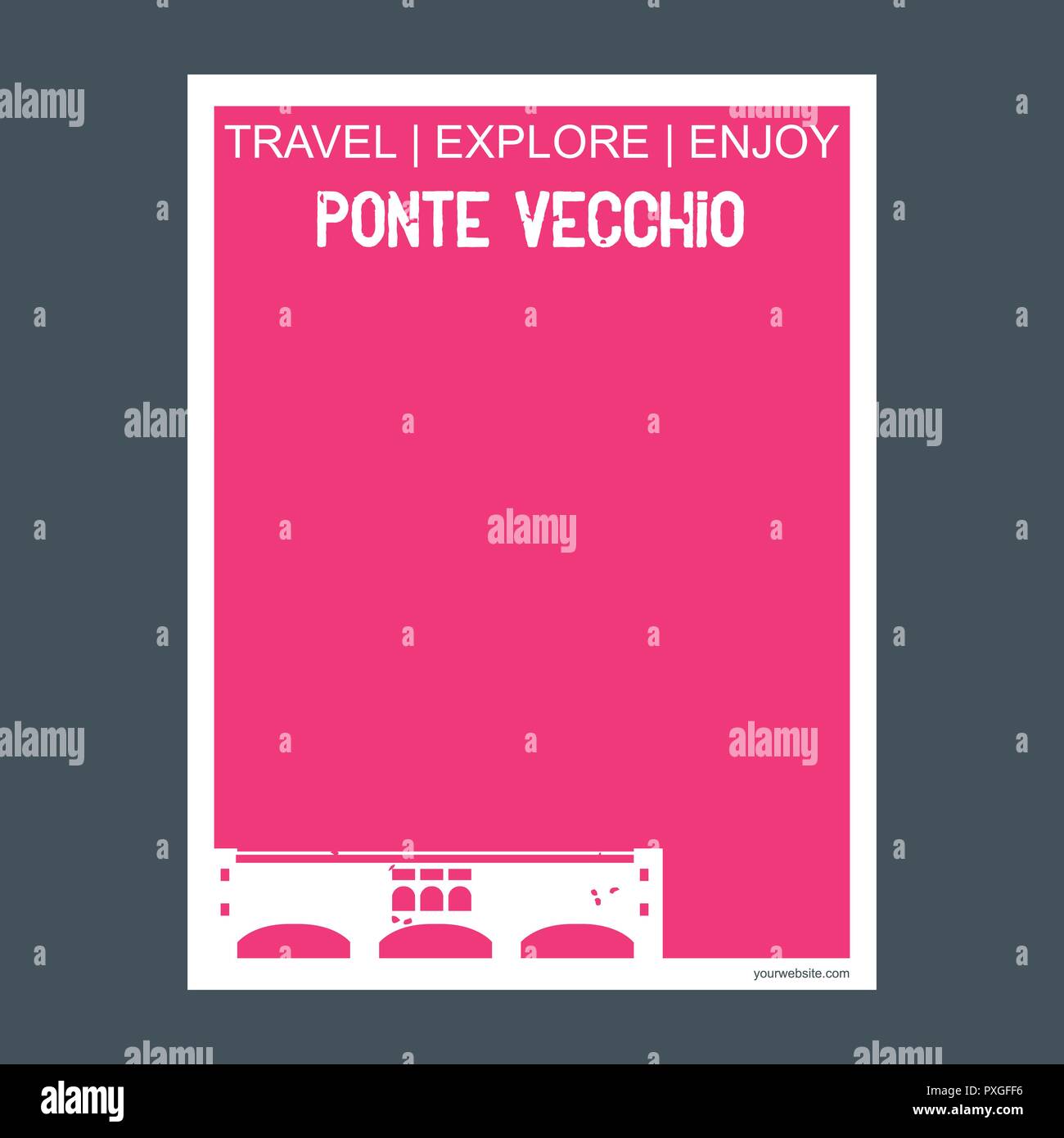 Le Ponte Vecchio, Italie monument monument brochure télévision style et typographie vector Illustration de Vecteur