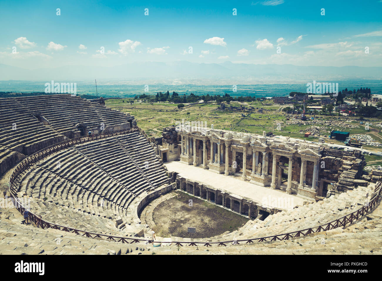 Ville antique de Hiérapolis, Pamukkale, Turquie. Le fascinant et beau beauté des sites historiques est ici. Hiérapolis de Phrygie, Denizli, T Banque D'Images