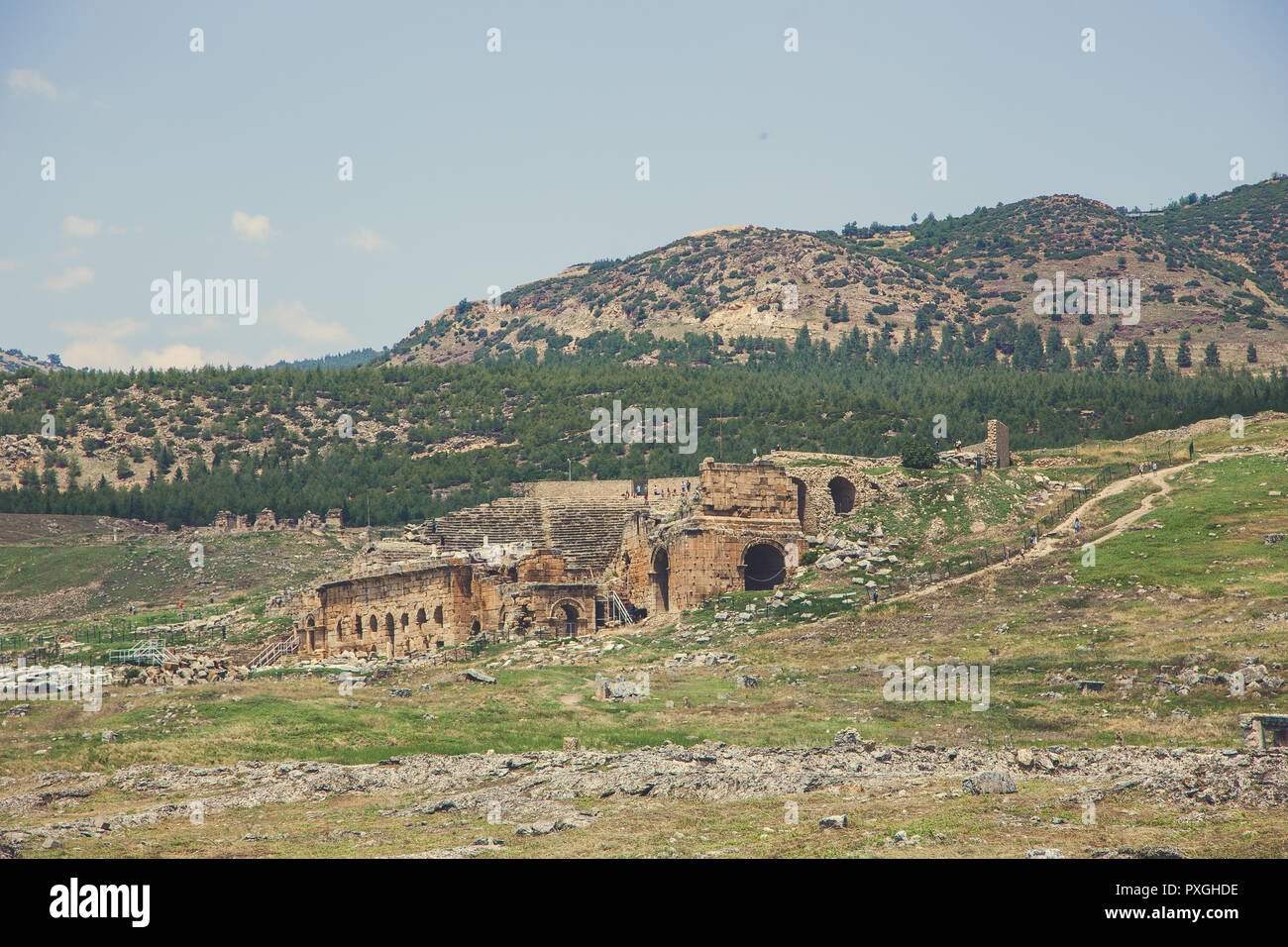 Ville antique de Hiérapolis, Pamukkale, Turquie. Le fascinant et beau beauté des sites historiques est ici. Hiérapolis de Phrygie, Denizli, T Banque D'Images