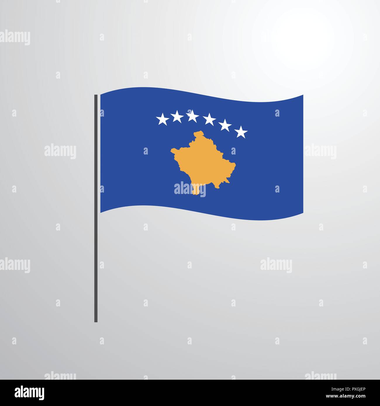 Kosovo Waving Flag Illustration de Vecteur