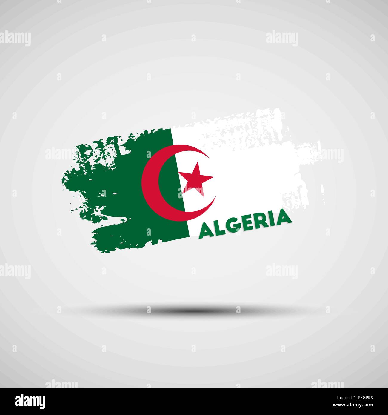 Pavillon de l'Algérie. Illustration Vecteur de grunge coup de pinceau avec les couleurs du drapeau national algérien pour votre graphique et web design Illustration de Vecteur