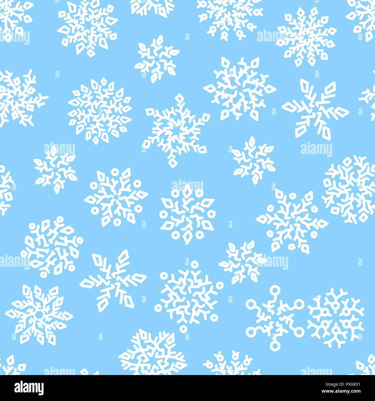 Transparente avec motif de noël flocons blancs sur fond bleu. Vector illustration. Illustration de Vecteur