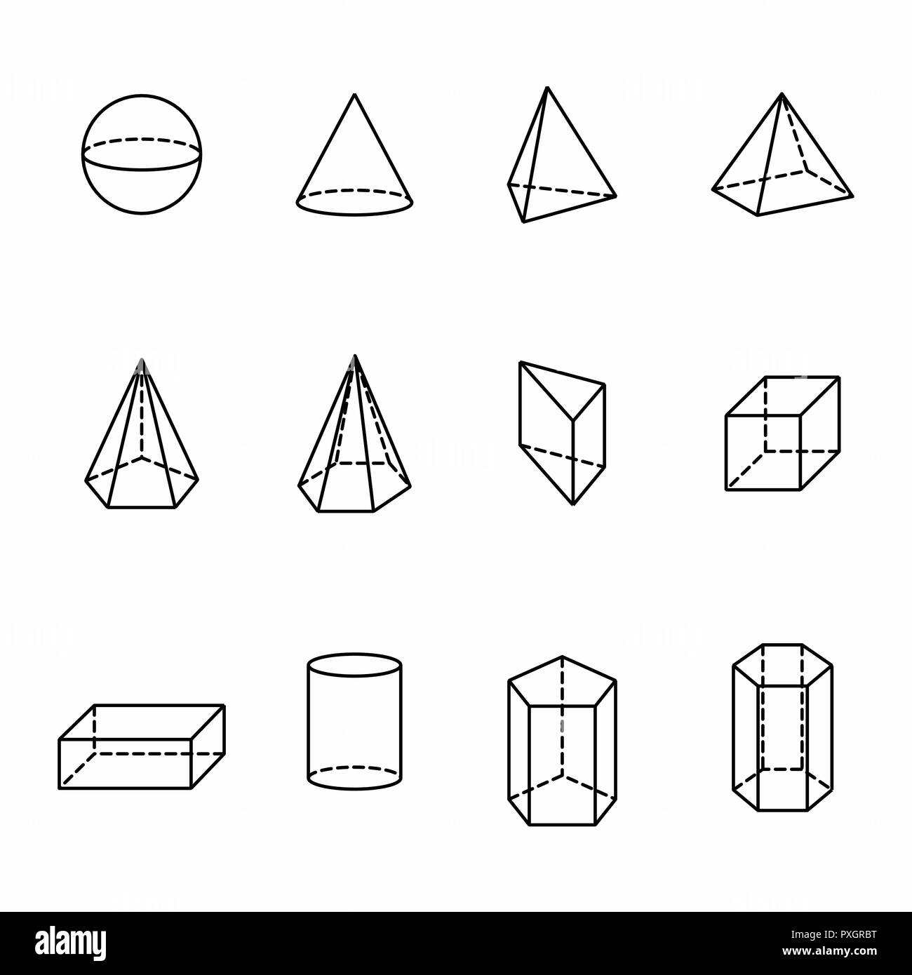 L Illustration D Un Ensemble De Solides Geometriques Image Vectorielle Stock Alamy