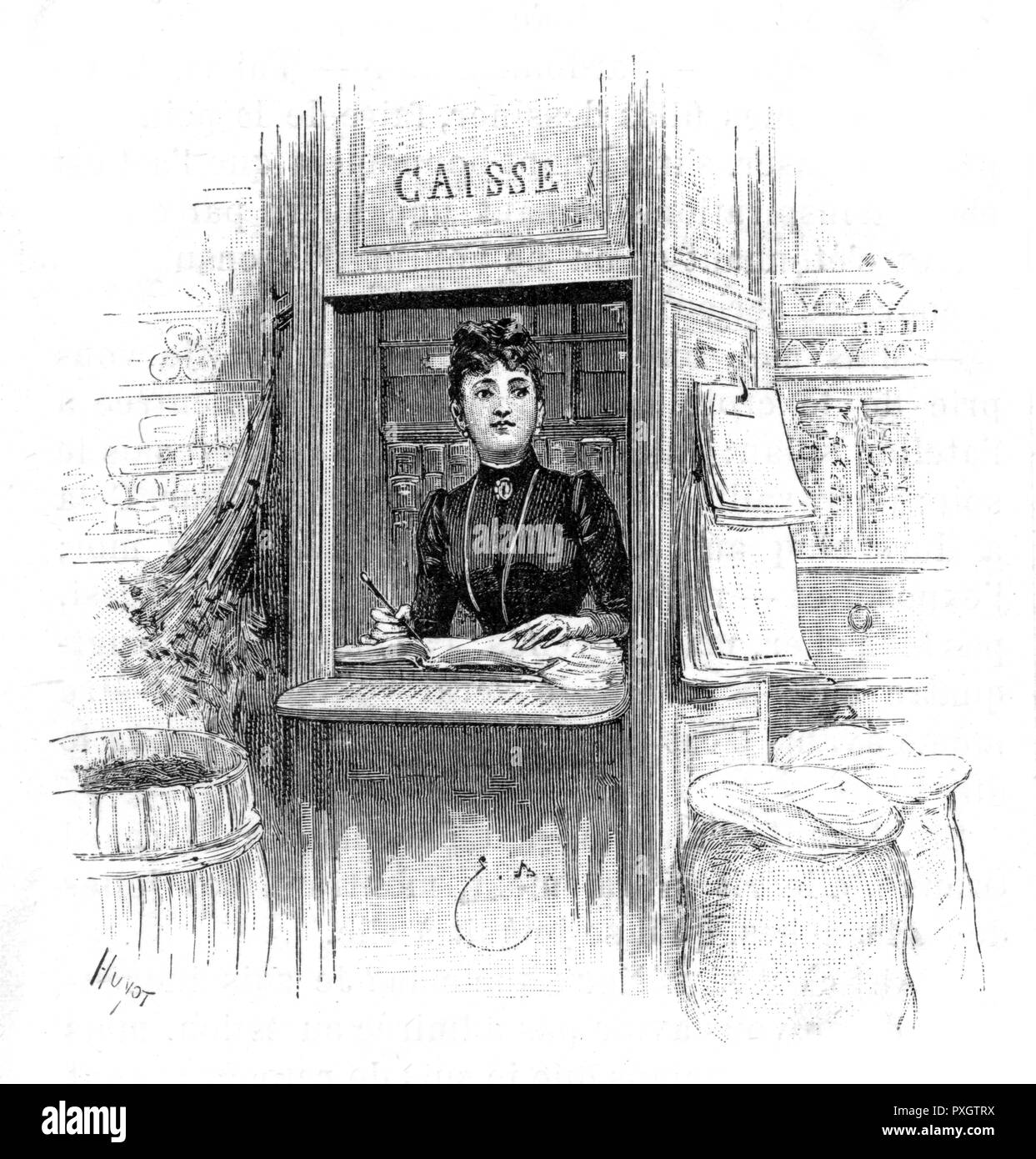 CAISSIER FRANÇAIS 1890 Banque D'Images