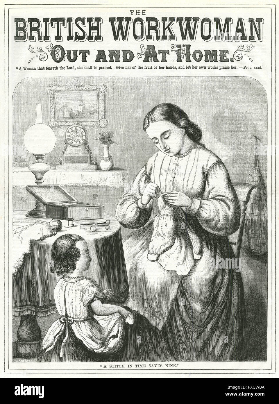 Une couture dans le temps permet de gagner neuf 1866 Banque D'Images