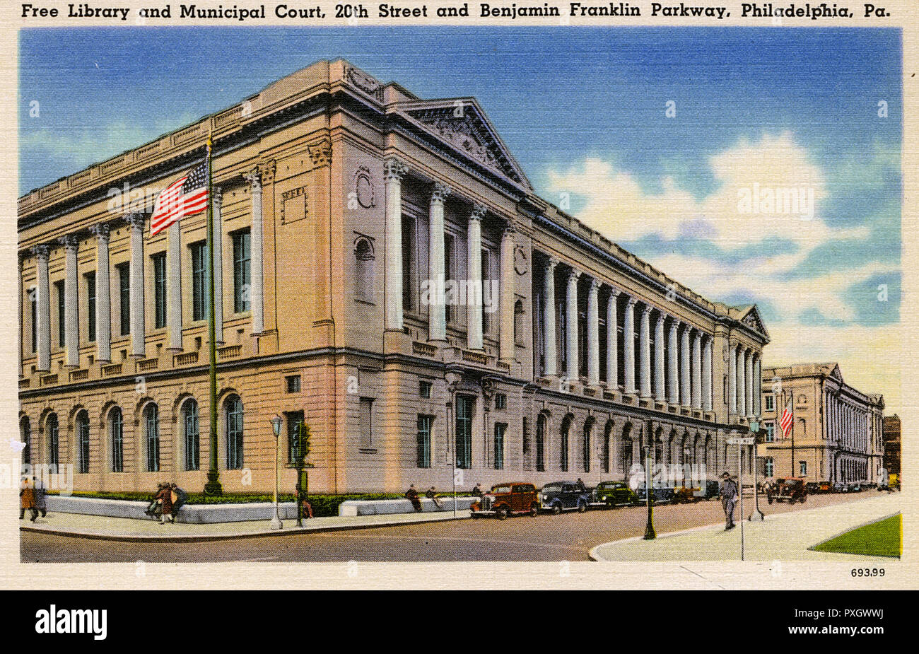 Bibliothèque gratuite et Cour municipale, 20th Street, Philadelphie Banque D'Images