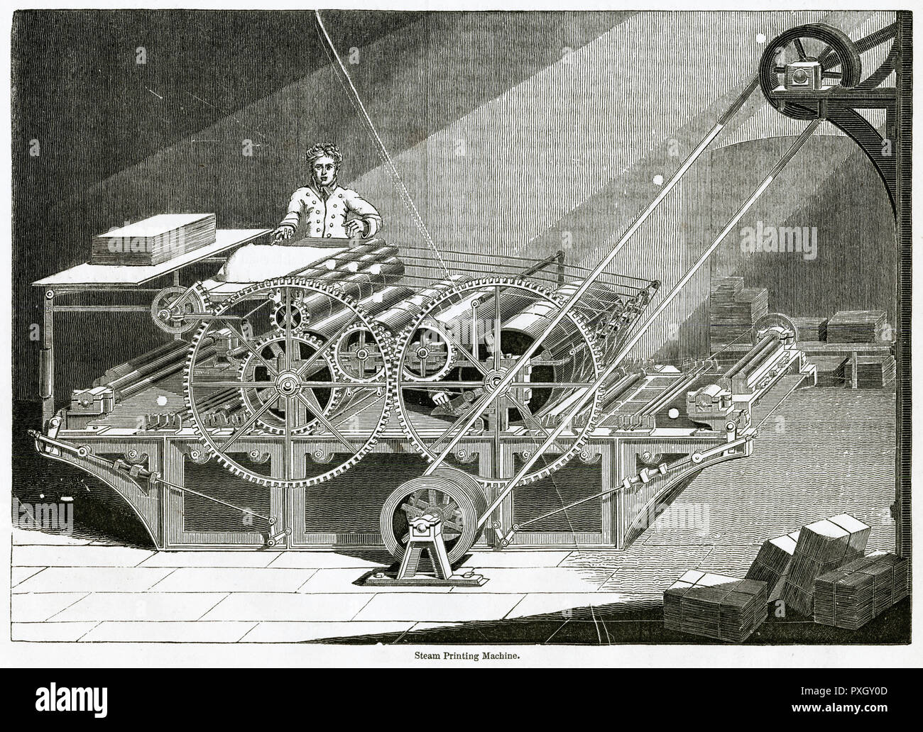 Machine d'impression d'Augustus Applegath et d'Edward Cowper 1833 Banque D'Images