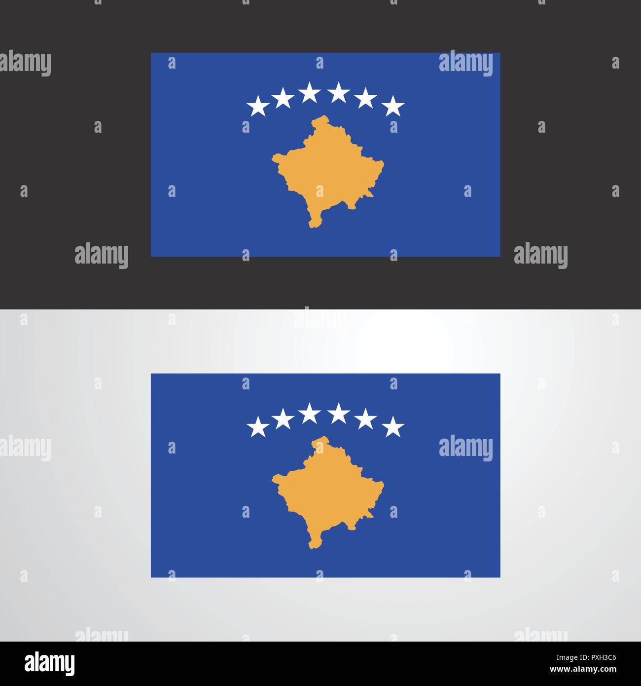 Design de bannières Drapeau Kosovo Illustration de Vecteur