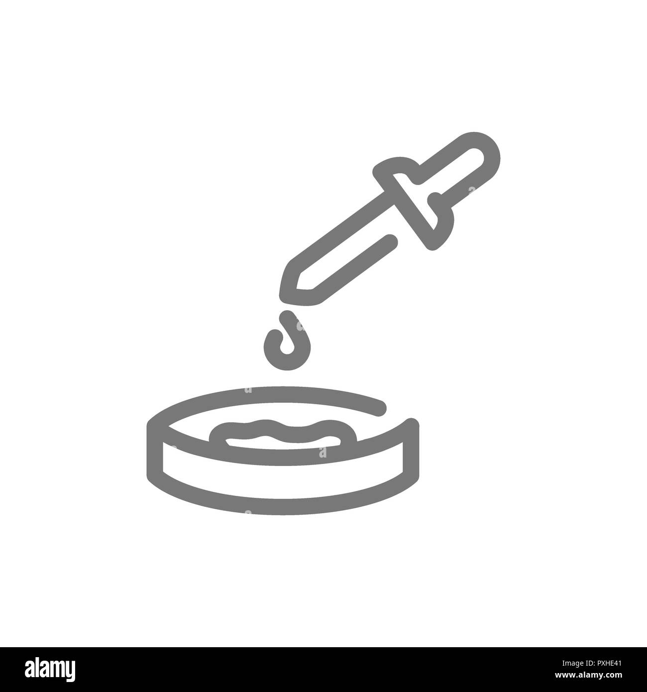 Pétri de bactéries simple icône ligne. Signe et symbole illustration design. Isolé sur fond blanc Banque D'Images