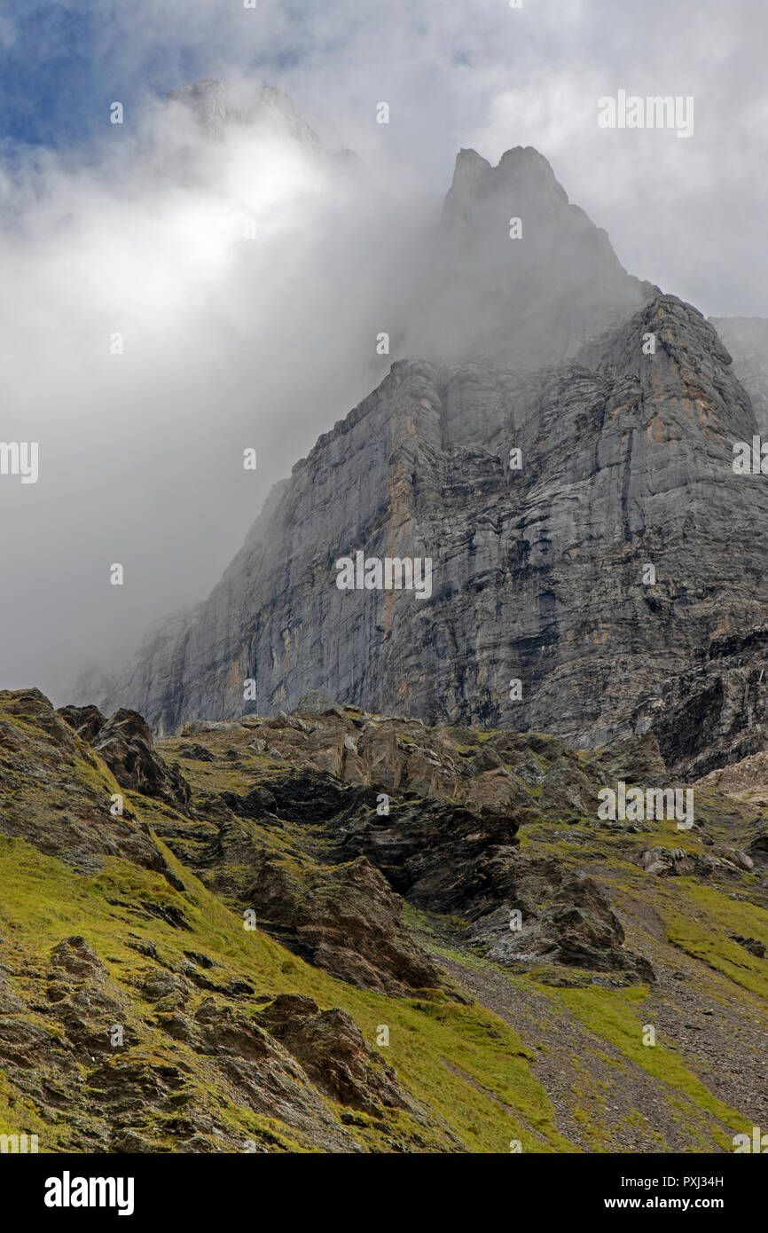 Nuage sur la face nord de l'Eiger Banque D'Images