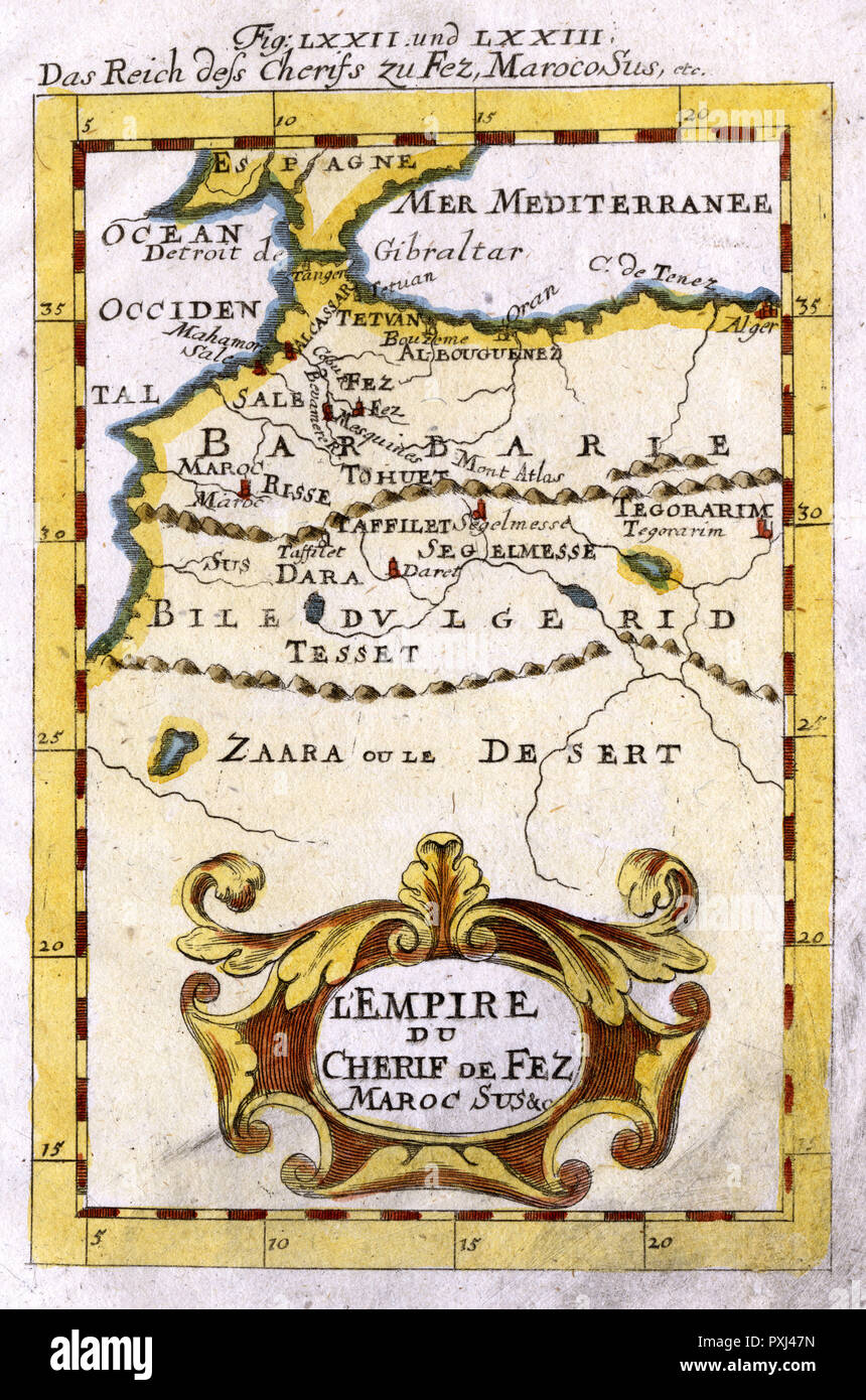 CARTE/AFRIQUE/MAROC 1719 Banque D'Images