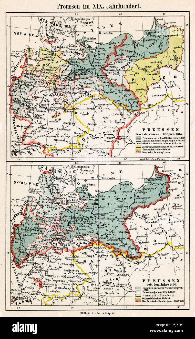 CROISSANCE DE LA PRUSSE/MAP Banque D'Images