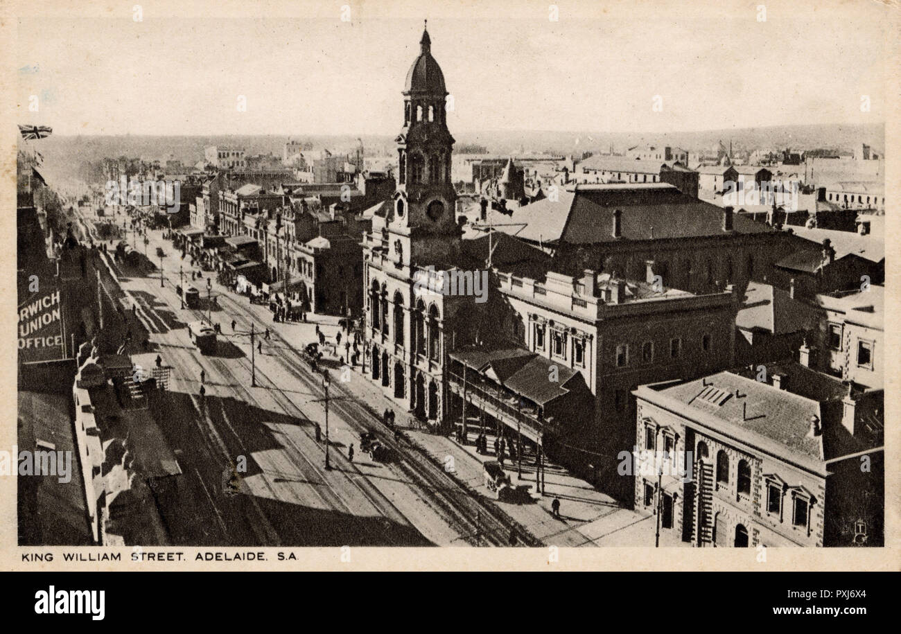 King William Street, Adélaïde, Australie méridionale Banque D'Images