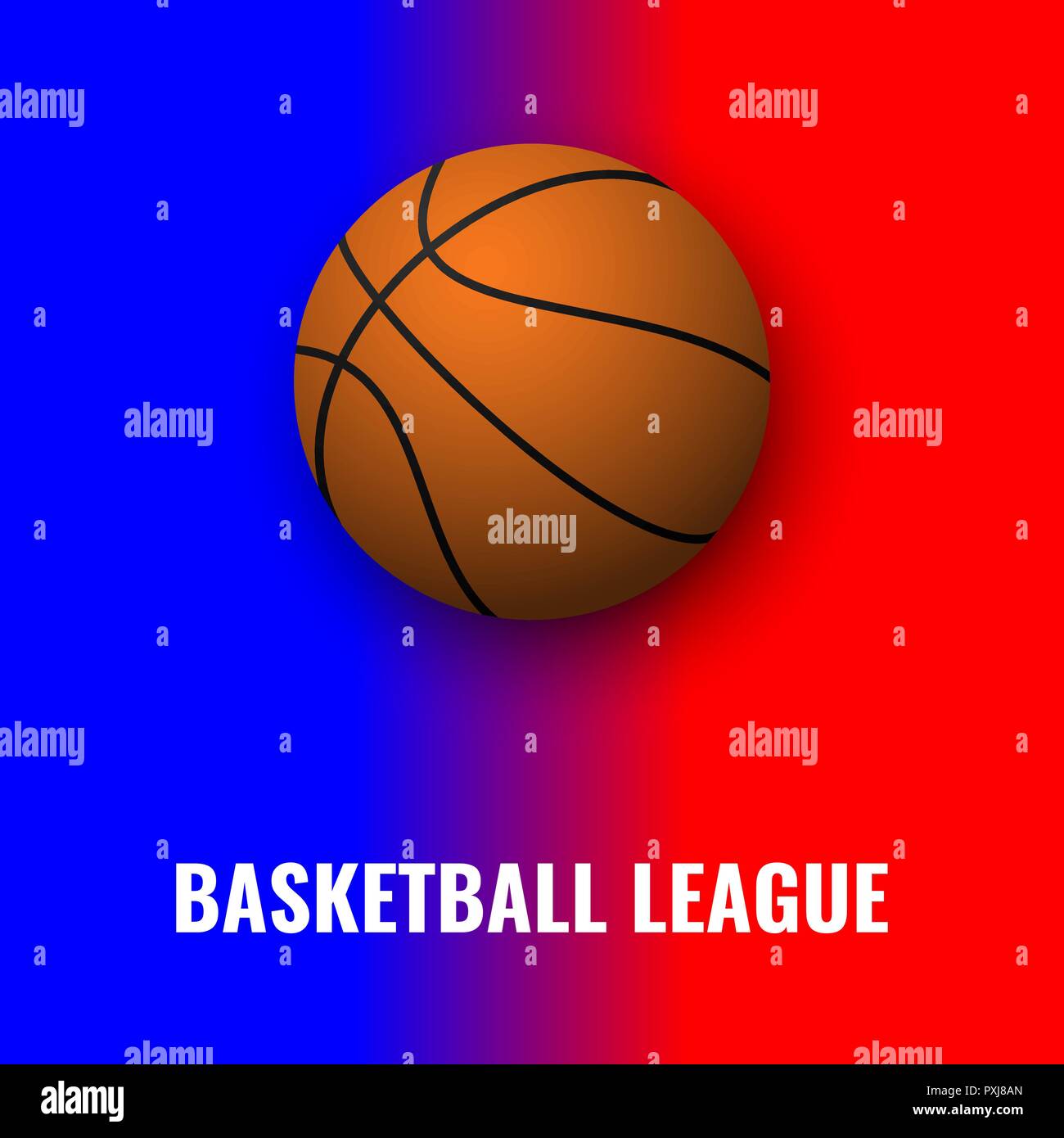 Bannière de basket-ball avec ballon. Illustration de sport. Vector Illustration de Vecteur