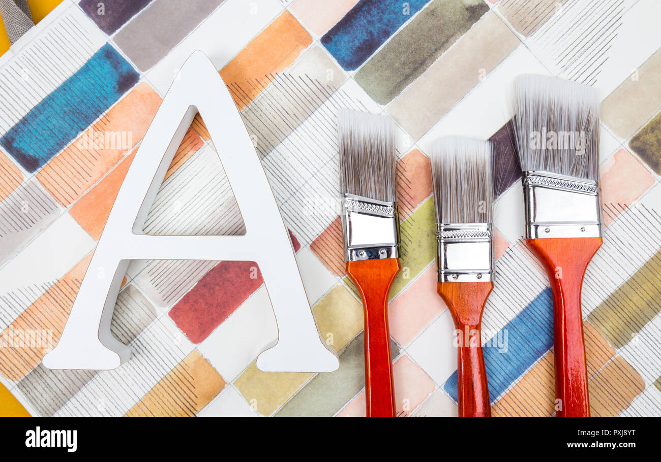 Lettre a aquarelle alphabet fait main Banque de photographies et d