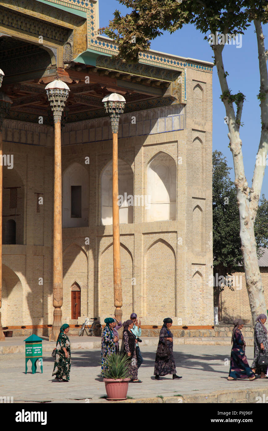 L'Ouzbékistan ; Boukhara ; mosquée Bolo Hauz, femmes, Banque D'Images