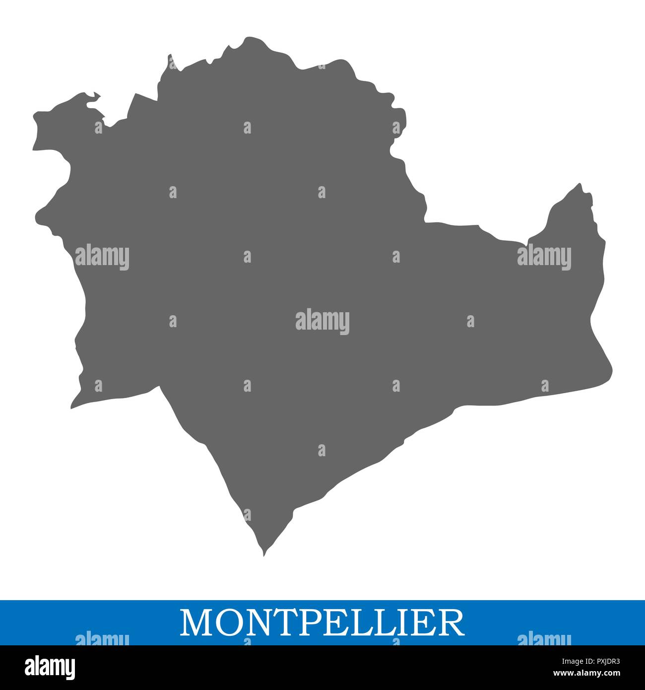 Carte de haute qualité de Montpellier est une ville de France, et les frontières des districts Illustration de Vecteur