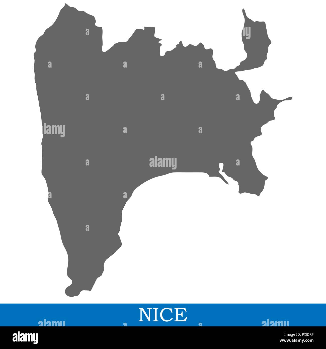 Carte de haute qualité de Nice est une ville de France, et les frontières des districts Illustration de Vecteur