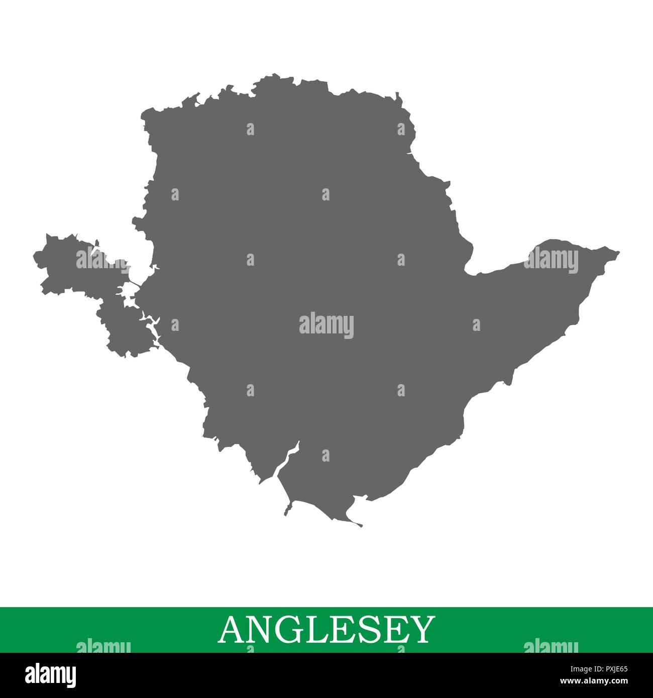Carte de haute qualité d'Anglesey est une île en Royaume-Uni Illustration de Vecteur