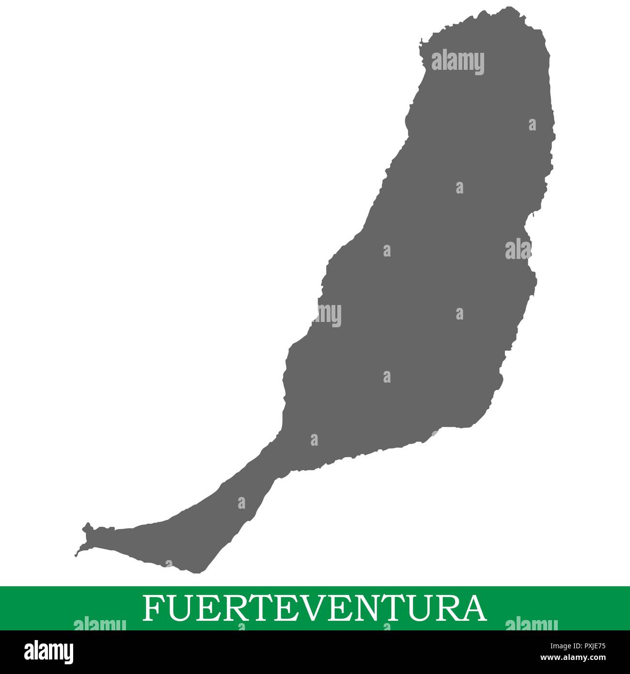 Carte de haute qualité de Fuerteventura est l'île de l'Espagne. Îles Canaries Illustration de Vecteur