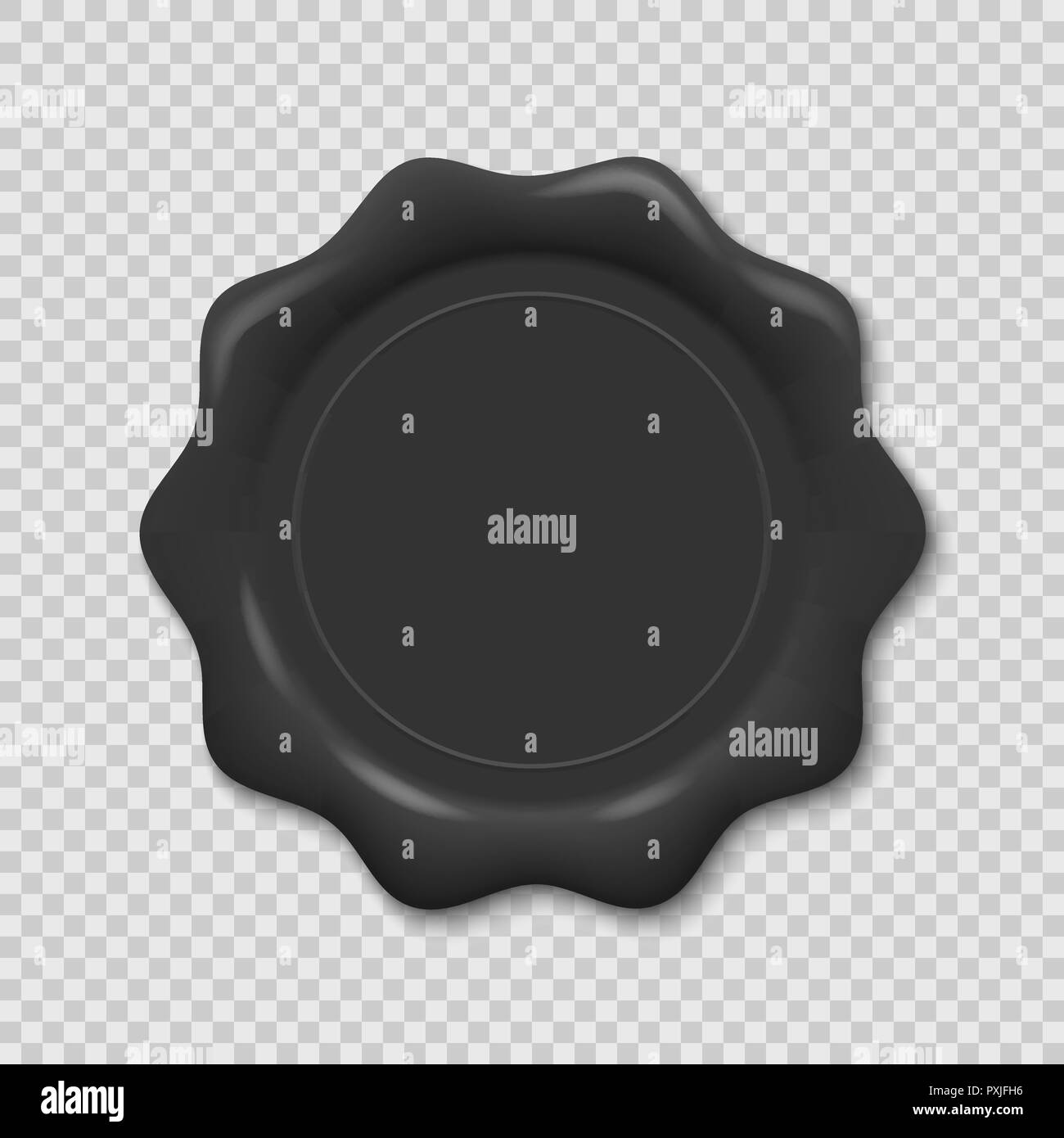 Sceau en cire sur fond transparent. Timbre ancien réaliste Illustration de Vecteur