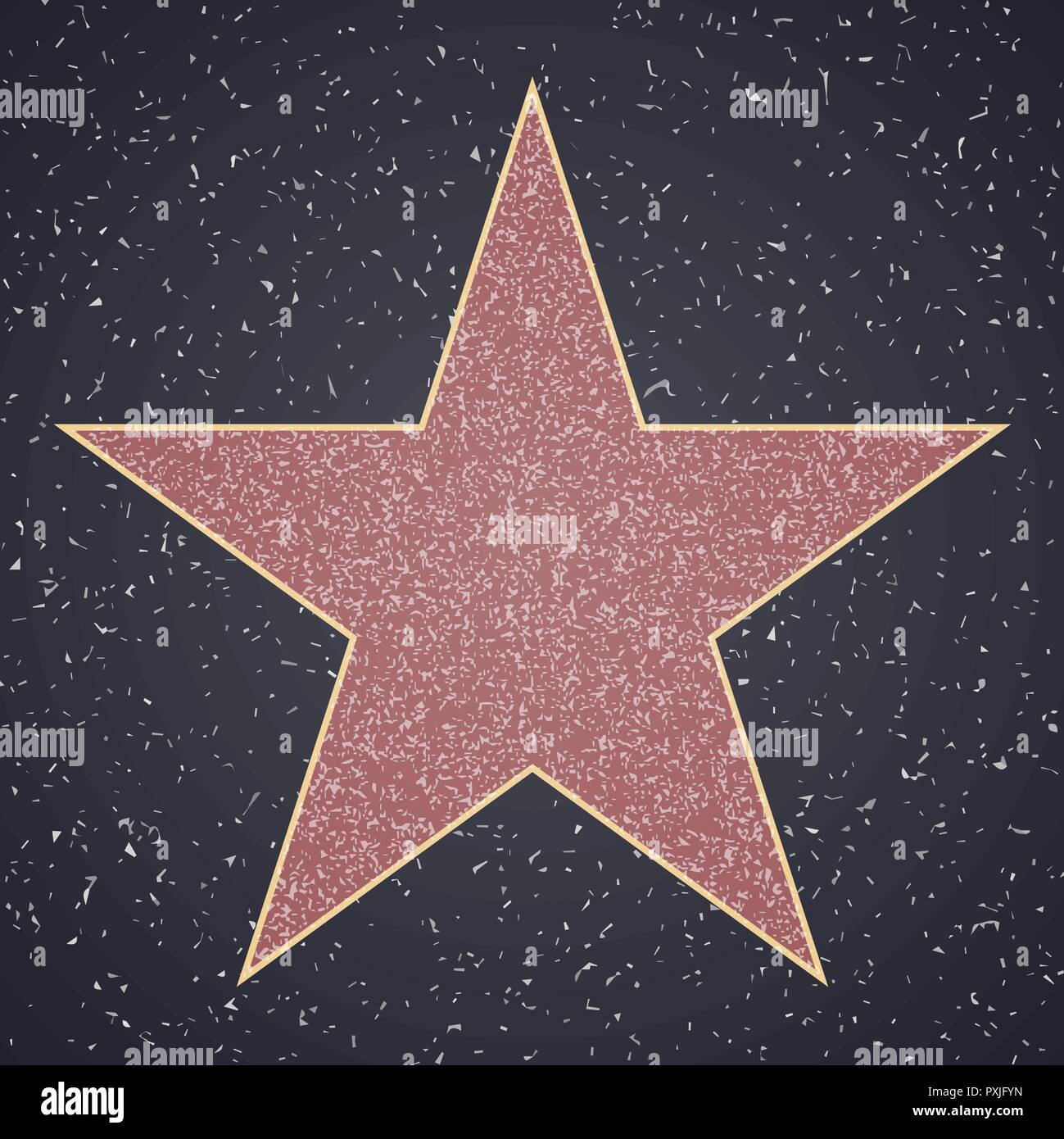 Walk of Fame. star modèle vierge sur fond carré en granit, signe de succès personnels Illustration de Vecteur