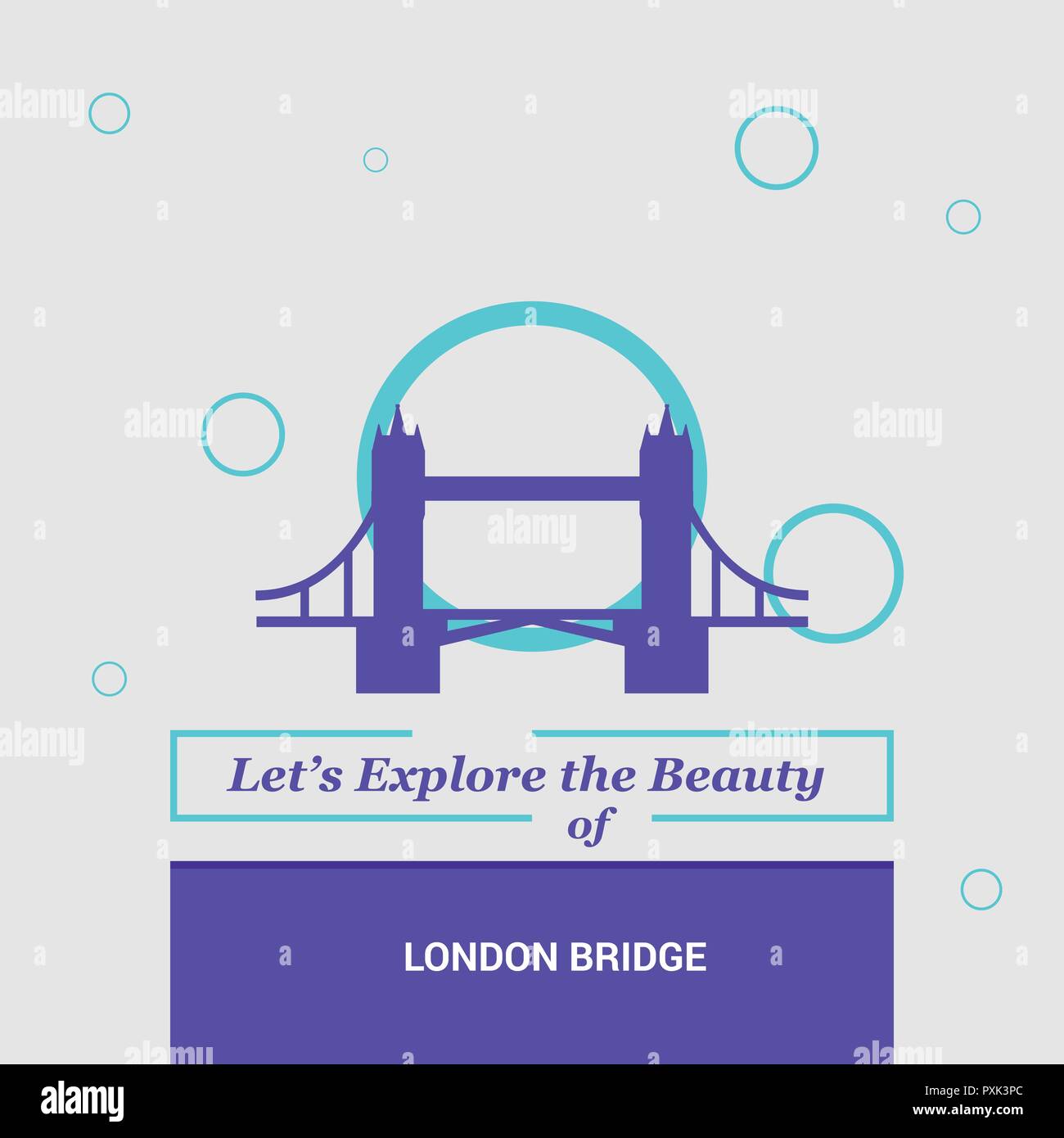 Nous allons explorer la beauté de London Bridge , UK National Landmarks Illustration de Vecteur