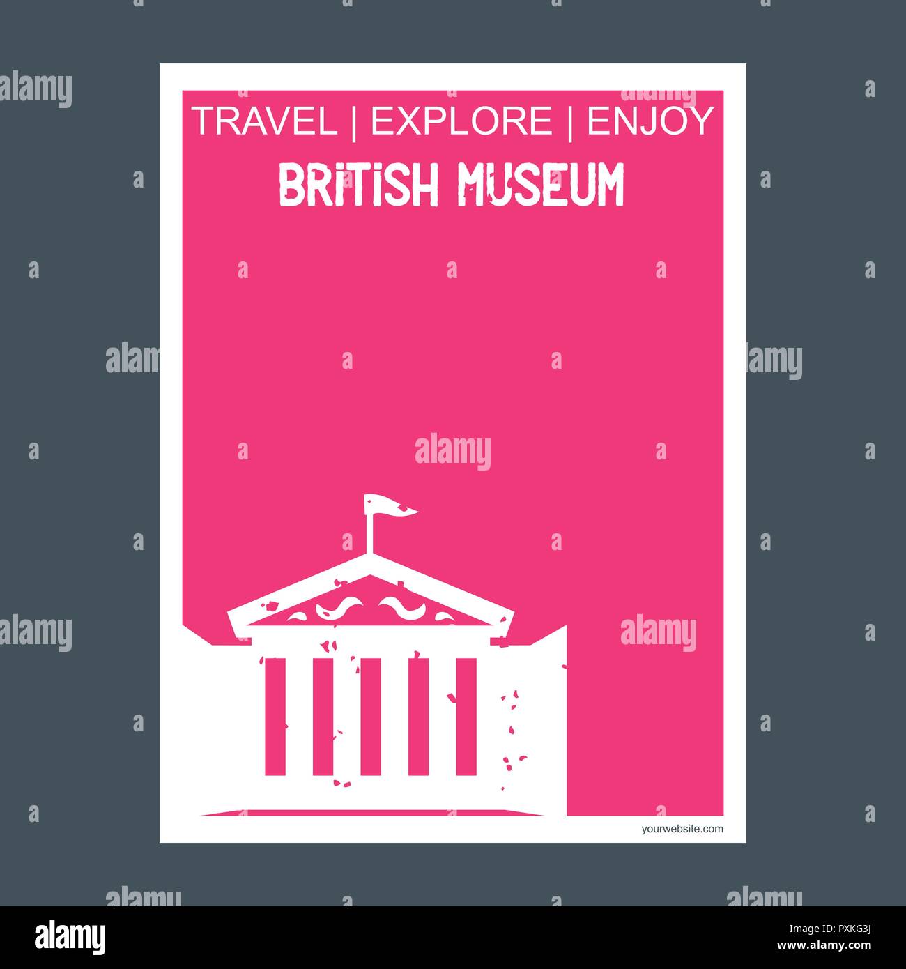 British Museum, Royaume-Uni monument monument de style et la typographie télévision brochure vector Illustration de Vecteur