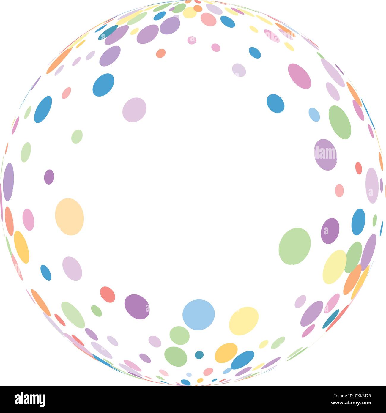 Les cercles de couleur qui rend une sphère. abstract soft color texture fond vecteur confettis. Illustration de Vecteur