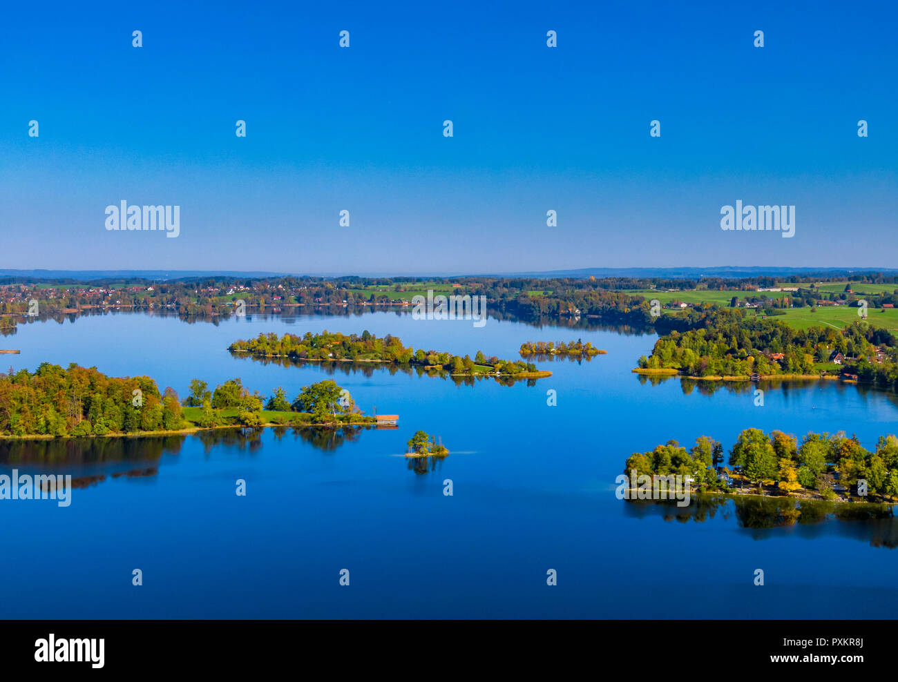 Dans l'île Wörth près de Lac Staffelsee Murnau, Seehausen, Blaues Land, Haute-Bavière, Bavaria, Germany, Europe Banque D'Images