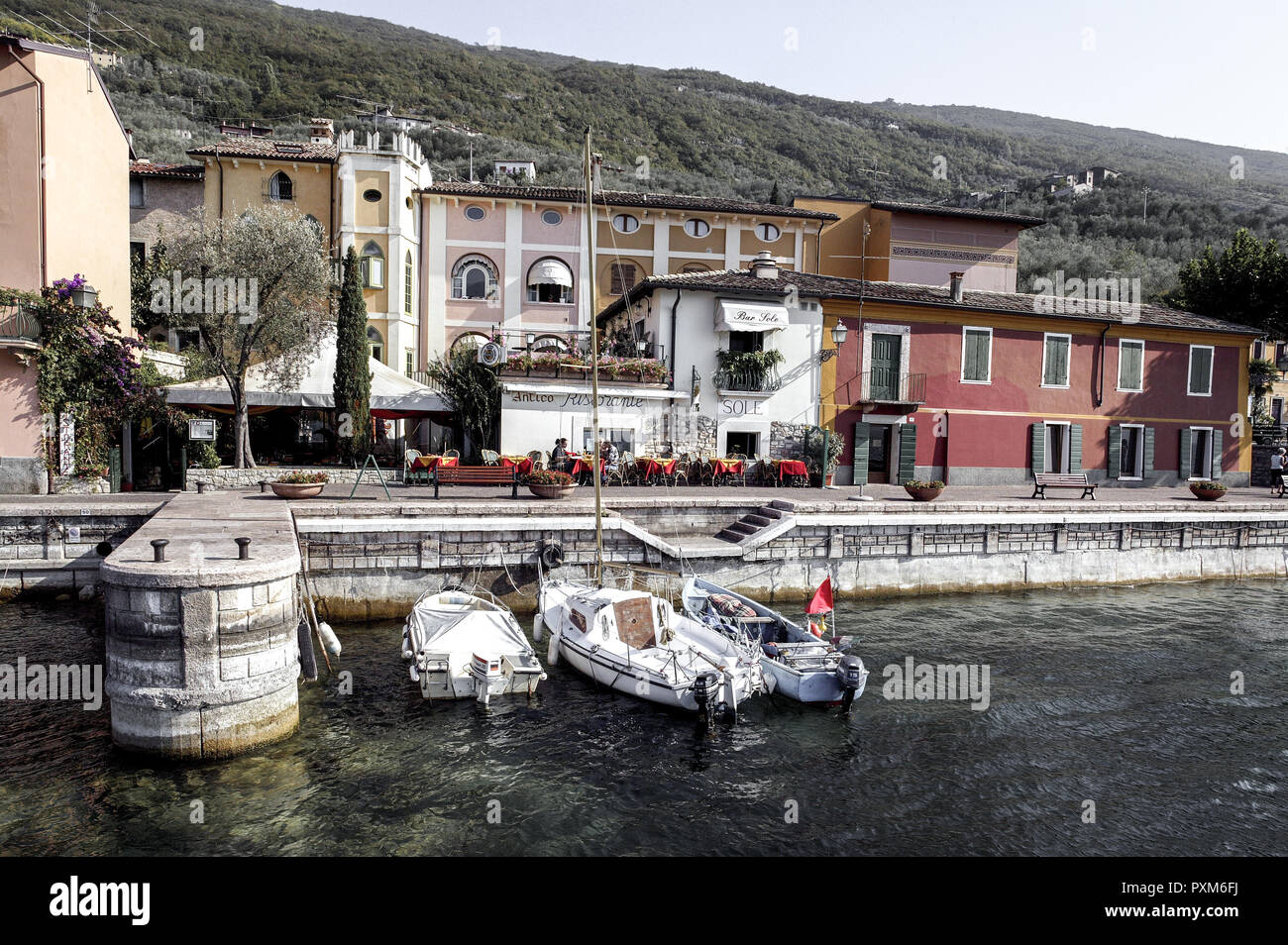 Castelletto di Brenzone sur le lac de Garde Banque D'Images