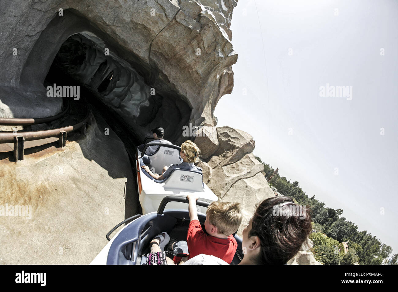 Disneyland Mont Cervin Ride, -Achterbahnfahrt, Freizeitpark, Spass, Fun Banque D'Images