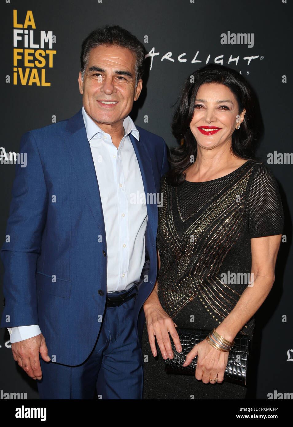 2018 LA Film Festival - Projection de 'Simple' - Mariage : Houshang Touzie arrivées avec Shohreh Aghdashloo, où : Culver City, Californie, États-Unis Date : 21 Sep 2018 Credit : FayesVision/WENN.com Banque D'Images