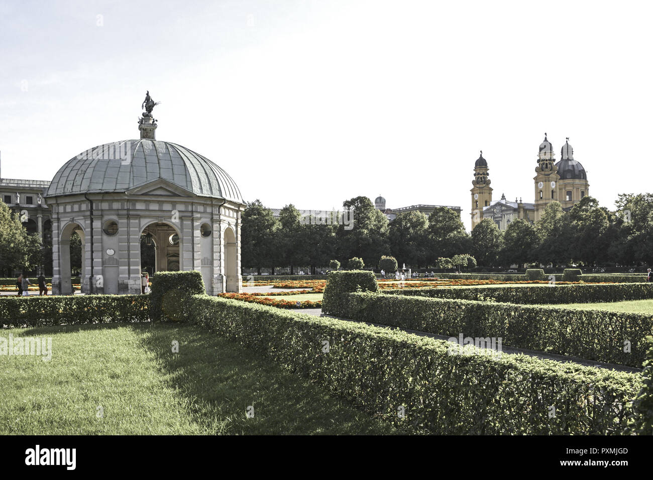 Architektur, Bauwerk, Bauwerke, Dianatempel, Gebaeude, Geschichte, Hofgarten, Landeshauptstadt, Oberbayern, Parc, Parkanlage, Parkanlagen, Reisen, Seh Banque D'Images