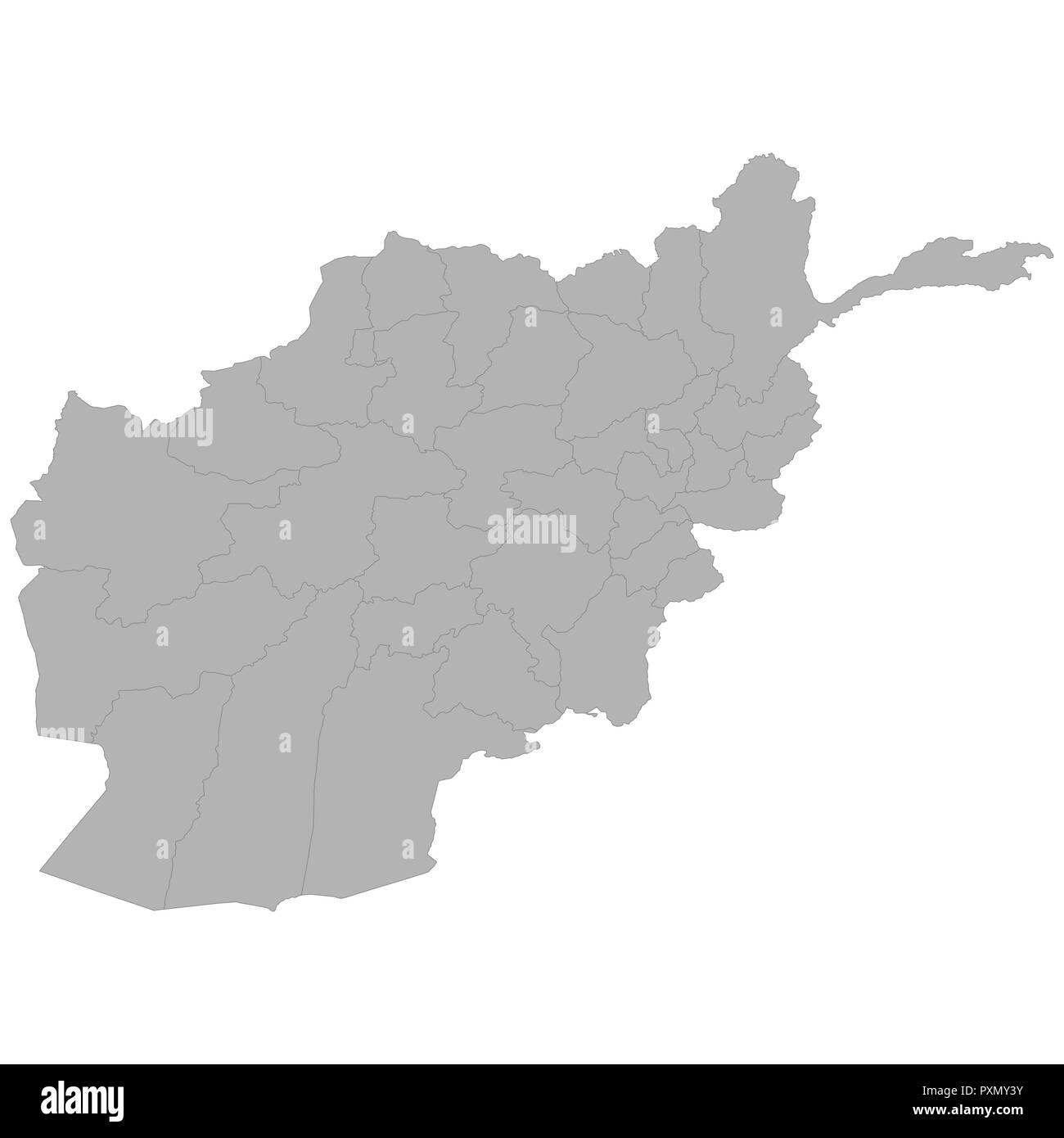 Carte de l'Afghanistan de haute qualité avec des frontières des régions sur fond blanc Illustration de Vecteur