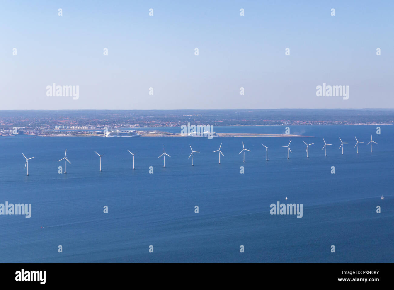 Énergie éolienne offshore à Copenhague, Danemark Banque D'Images