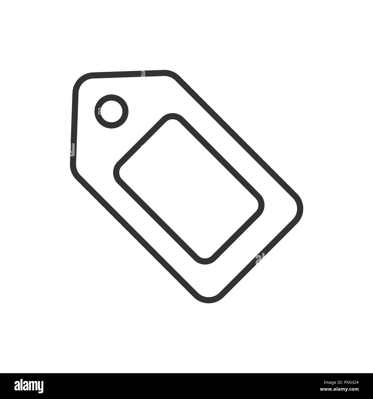 L'icône de la ligne de tag sur un fond blanc. Vector illustration.ai Illustration de Vecteur