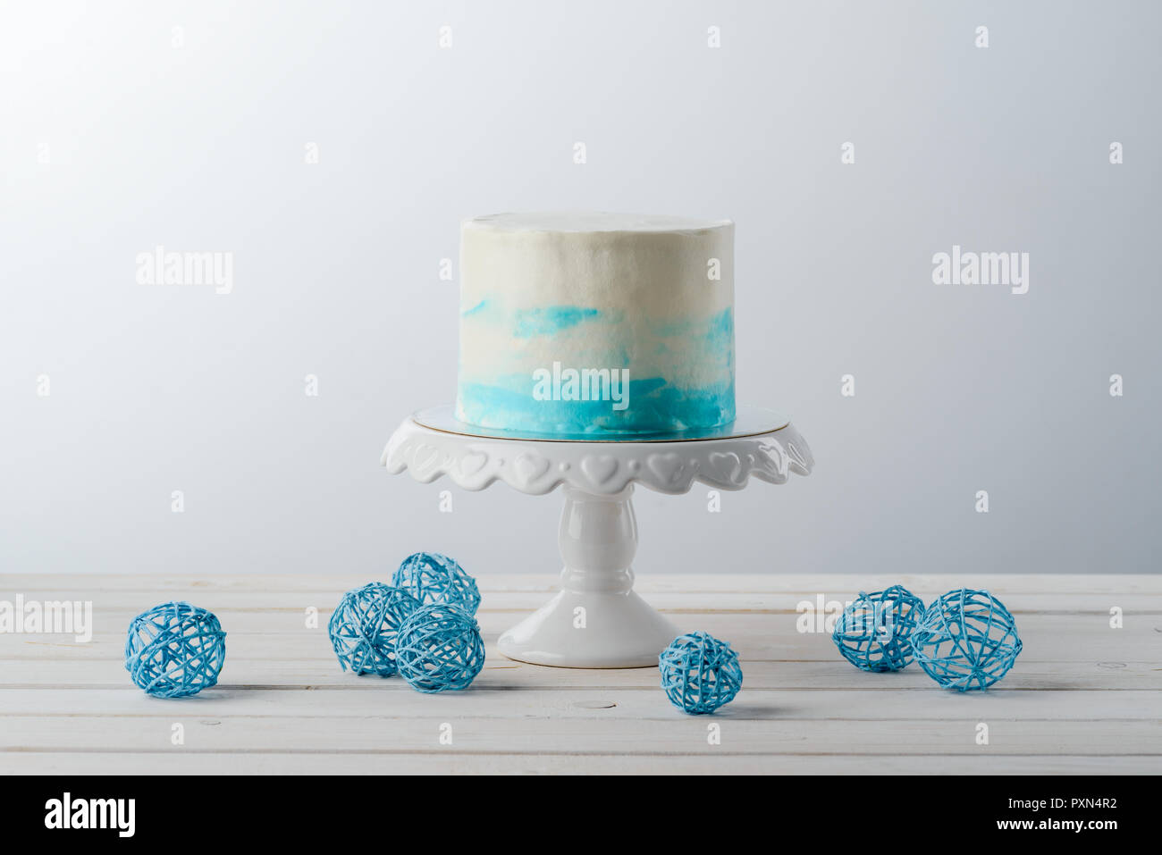 Gâteau et boules de fil Banque D'Images