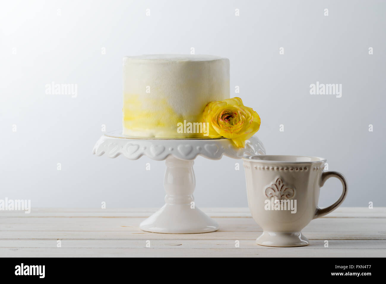 Coupe du gâteau et minimaliste Banque D'Images