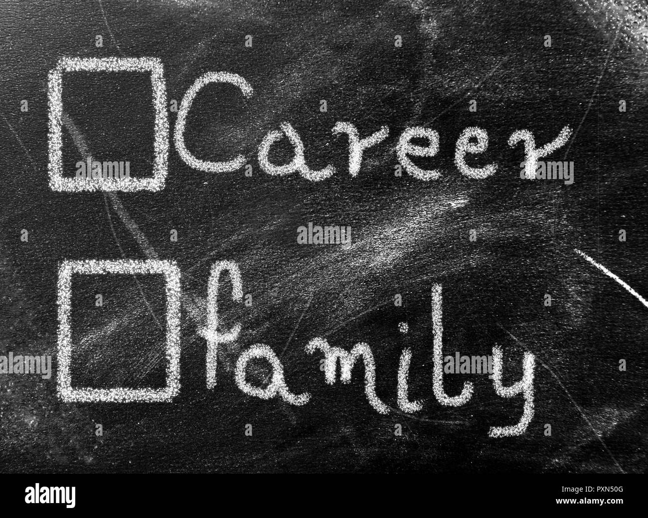 Concept d'affaires - carrière ou famille Banque D'Images